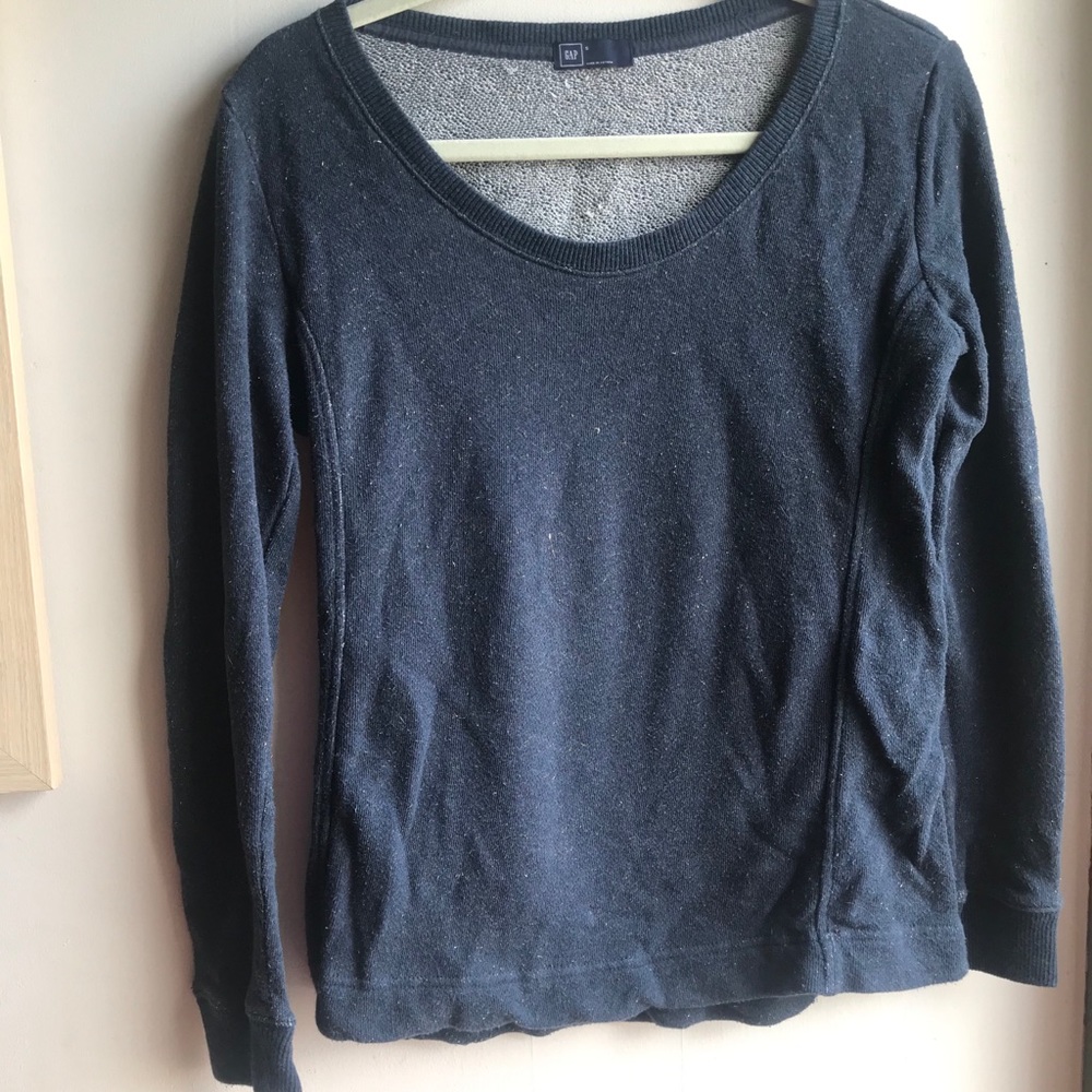GAP navy gold sparkle long sleeve sweater